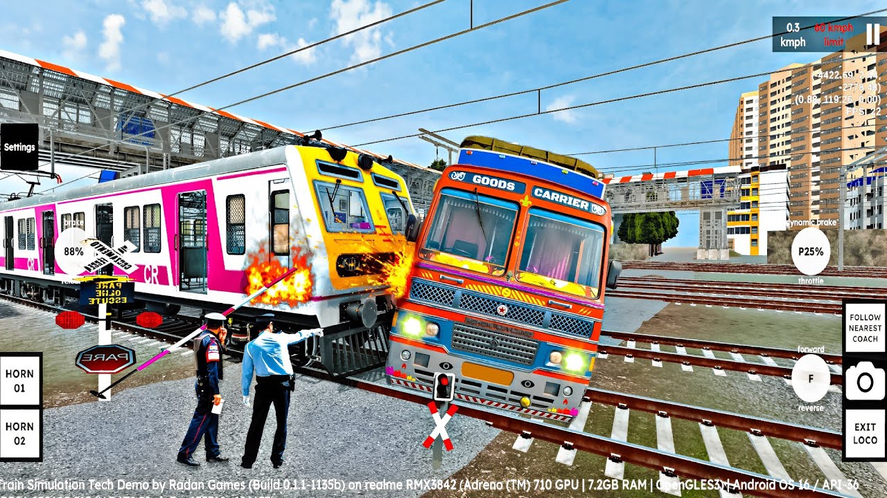 Mumbai Local HIGH SPEED TRUCK+Level crossing [ RG TRAIN TECH DEMO] RailwayRTM GAMING 
