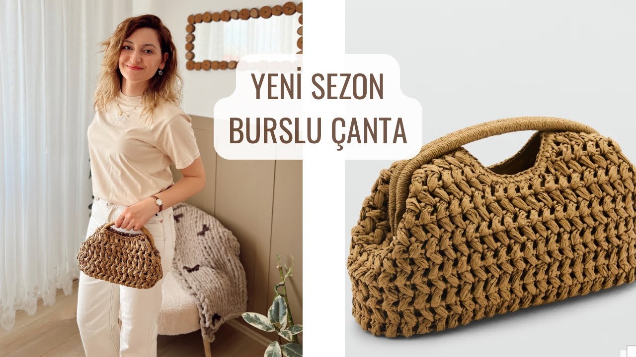 MANGO YENİ SEZON BURSLU ÇANTA YAPIMI 🌸 ÖRGÜ BURSLU ÇANTA #crochet