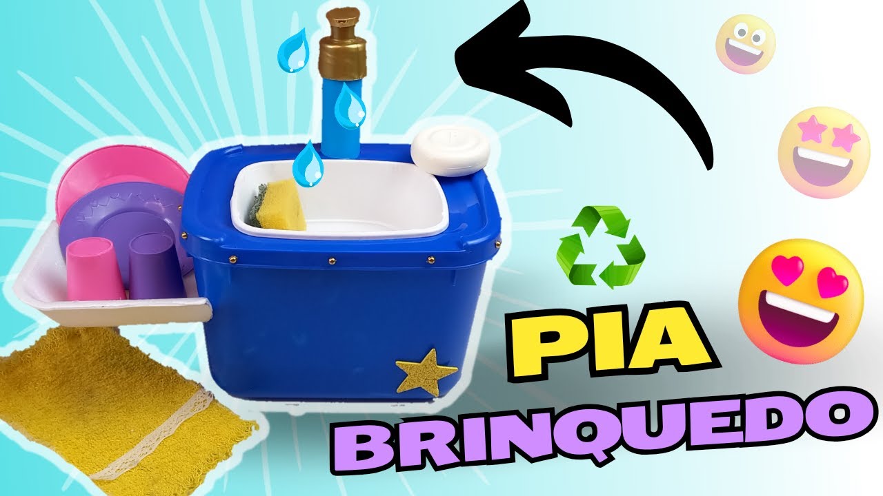 PIA DE BRINQUEDO que sai água usando Pote de Sorvete #brinquedoreciclavel @Juhlilas