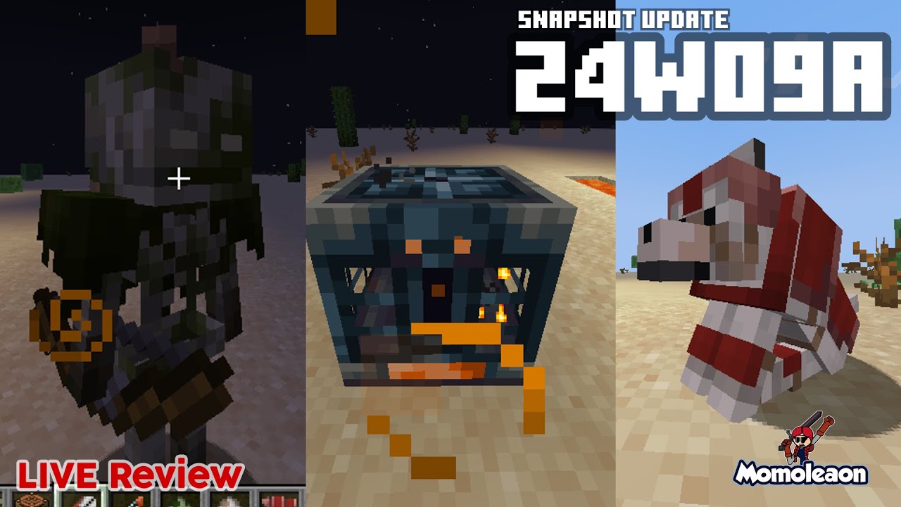 Minecraft 1.20.5 Snapshot 24w09a - Colorful wolf armor dyes and tweak changes