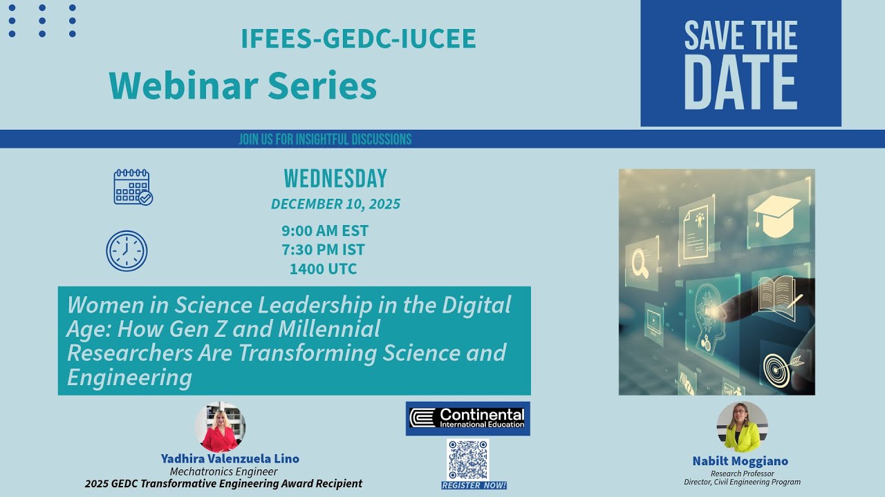 IFEES GEDC IUCEE Webinar:  Presenting 2025 GEDC Transformative Engineering Award Winner
