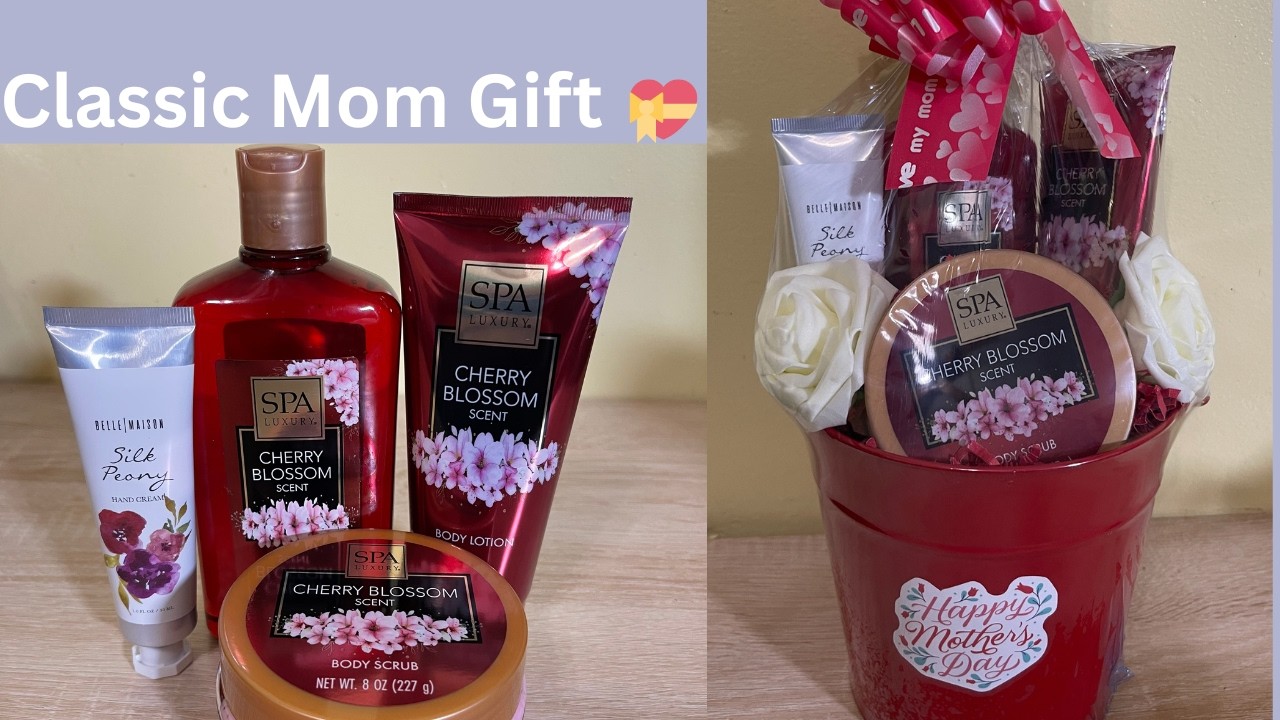 Easy Mother's Day Gift Basket | Cherry Blossom Theme