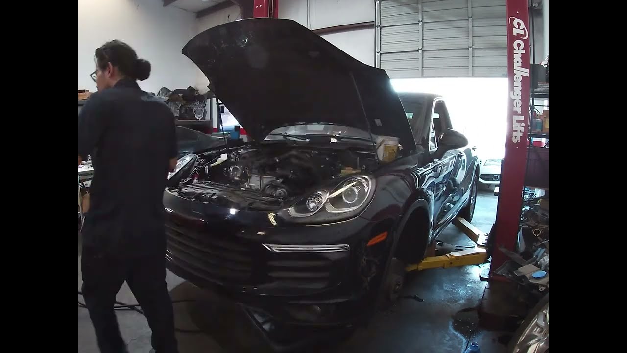 Removing the Engine from a Porsche Cayenne