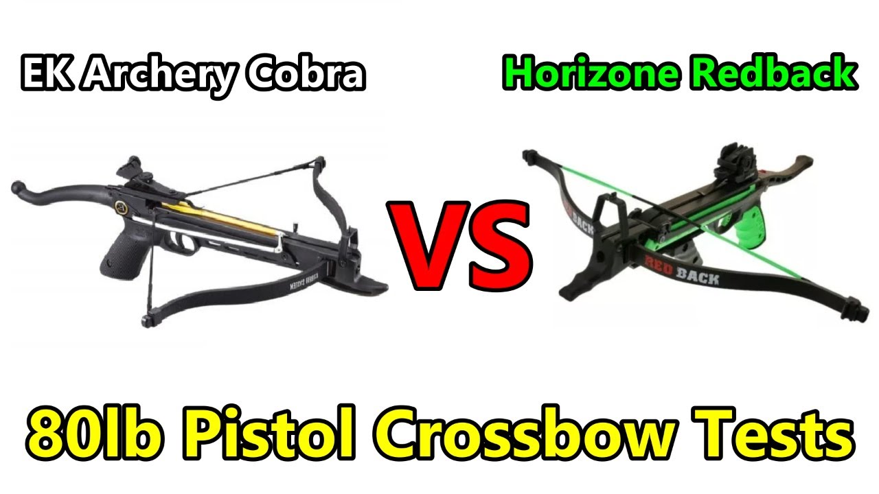 Horizone Redback против EK Archery Cobra (тесты пистолетных арбалетов)