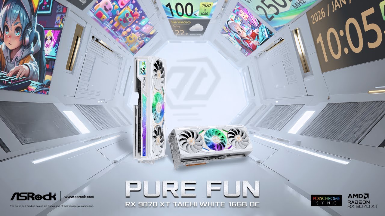 ASRock Radeon RX 9070 XT Taichi White 16GB OC – Pure Fun