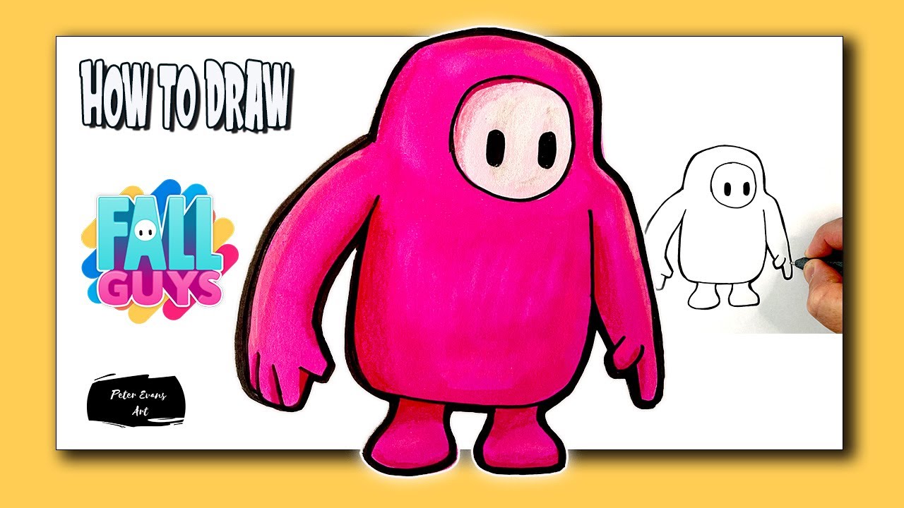How to Draw Fall Guys Character in EASY Steps Video