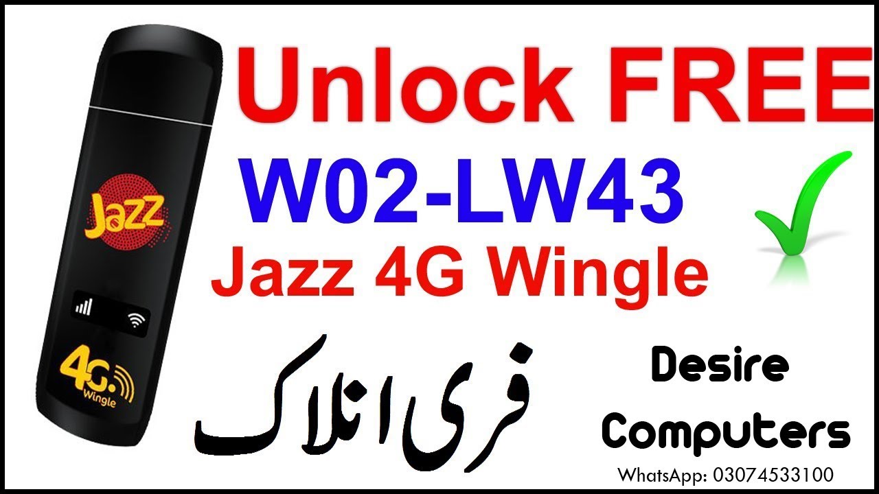 How to Unlock Jazz 4G Wingle w02-lw43 Free All Sim Unlock + IMEI Repair Urdu/Hindi Tutorial 2020