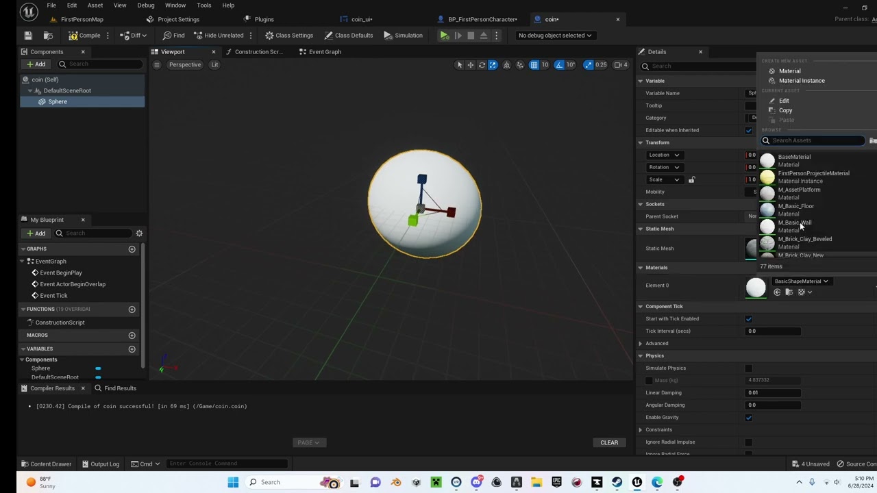how to make a coin pickup system in ue5