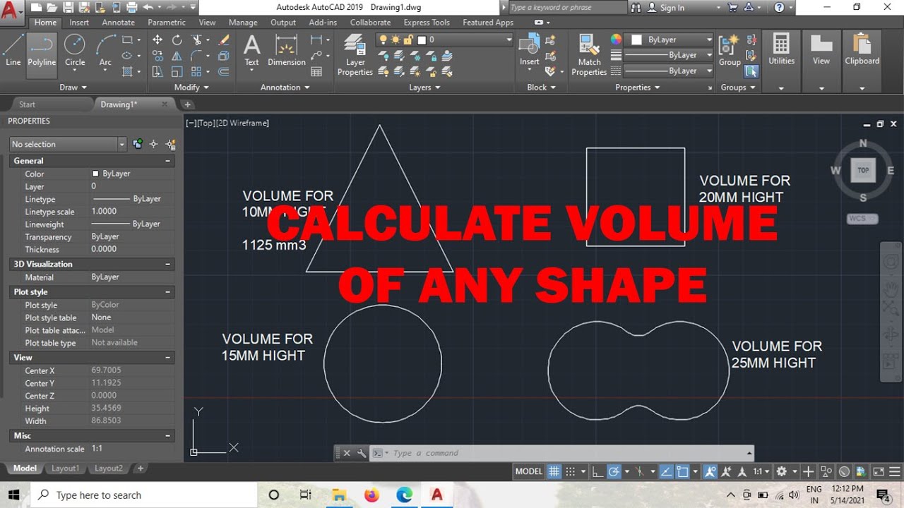 AUTOCAD MEASURING VOLUME (ANY SHAPE)