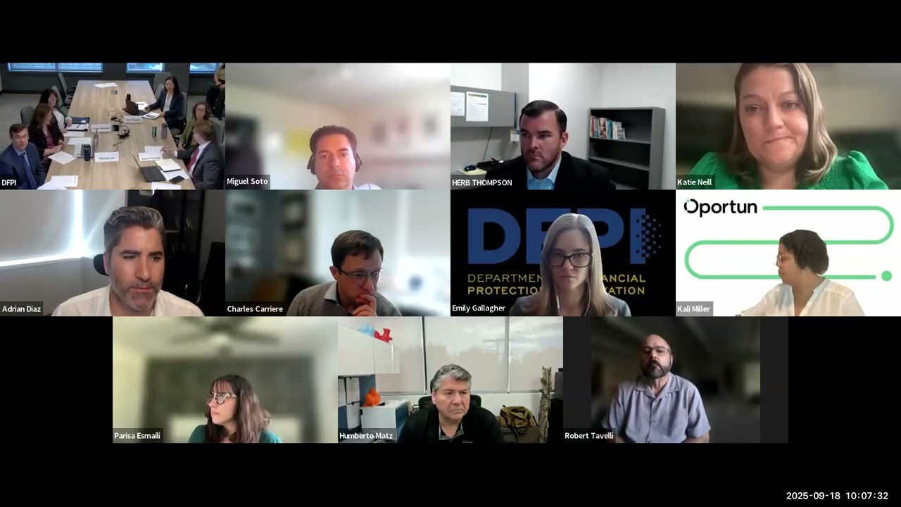 Debt Collection Advisory Committee Meeting: September 18, 2025