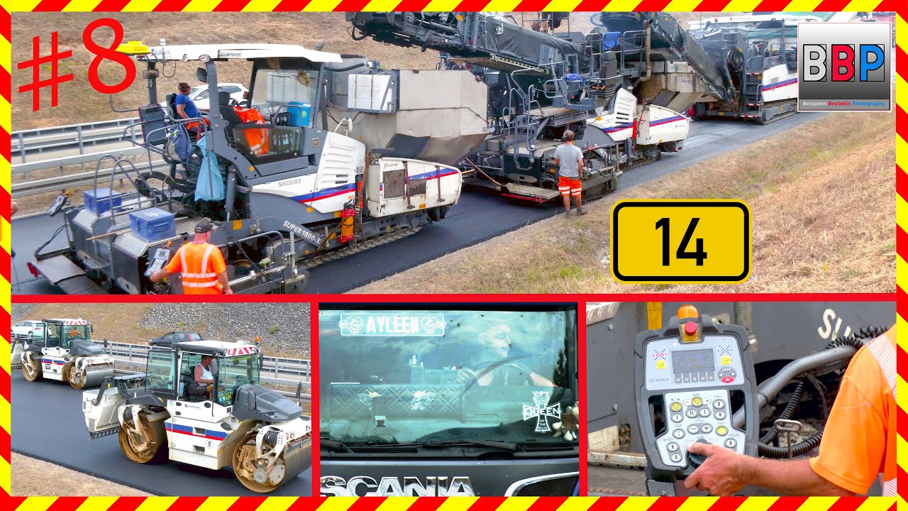 🔥 2x Vögele InLine Pave Asphalteinbauzüge - B 14 Leutenbach-Nellmersbach, Germany, 17.08.2022. #8