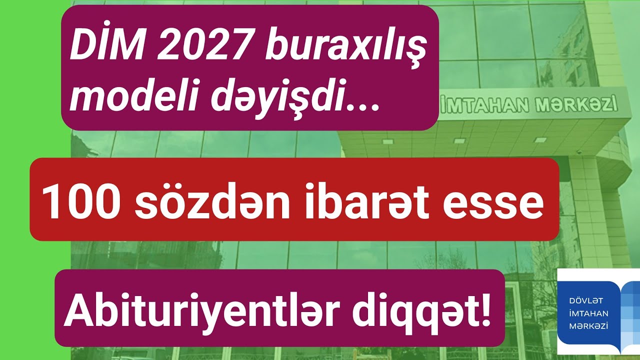 DİM YENİ MODEL İNGİLİS DİLİ/ 2027 DİM YENİ SİSTEM 100 sözdən ibaret esse