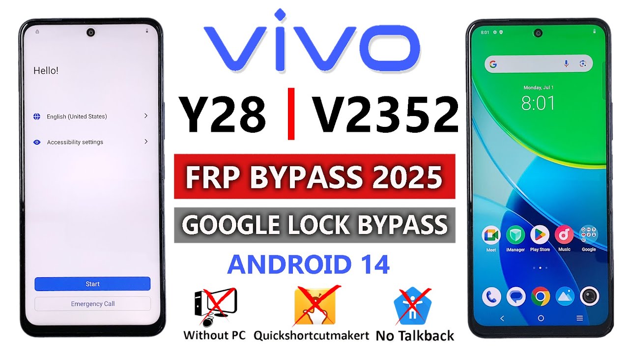 VIVO Y28 FRP BYPASS ANDROID 14 | VIVO Y28 (V2352) FRP UNLOCK/UNLOCK GOOGLE ACCOUNT LOCK (WITHOUT PC)