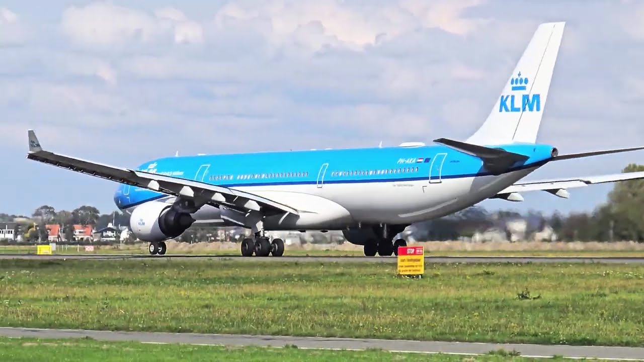 KLM Airbus A330-300 PH-AKA Takeoff from Amsterdam Schiphol | Flight from AMS to Lagos