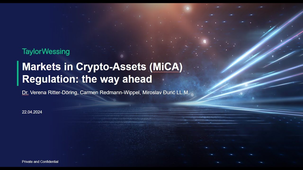 Webinar MiCA Regulation: The way ahead