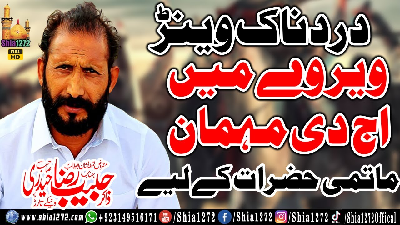 Zakir Habib Raza Haideri 2024 | Noha Veer Way Main Aaj Di Mehman | Yadgar Majlis