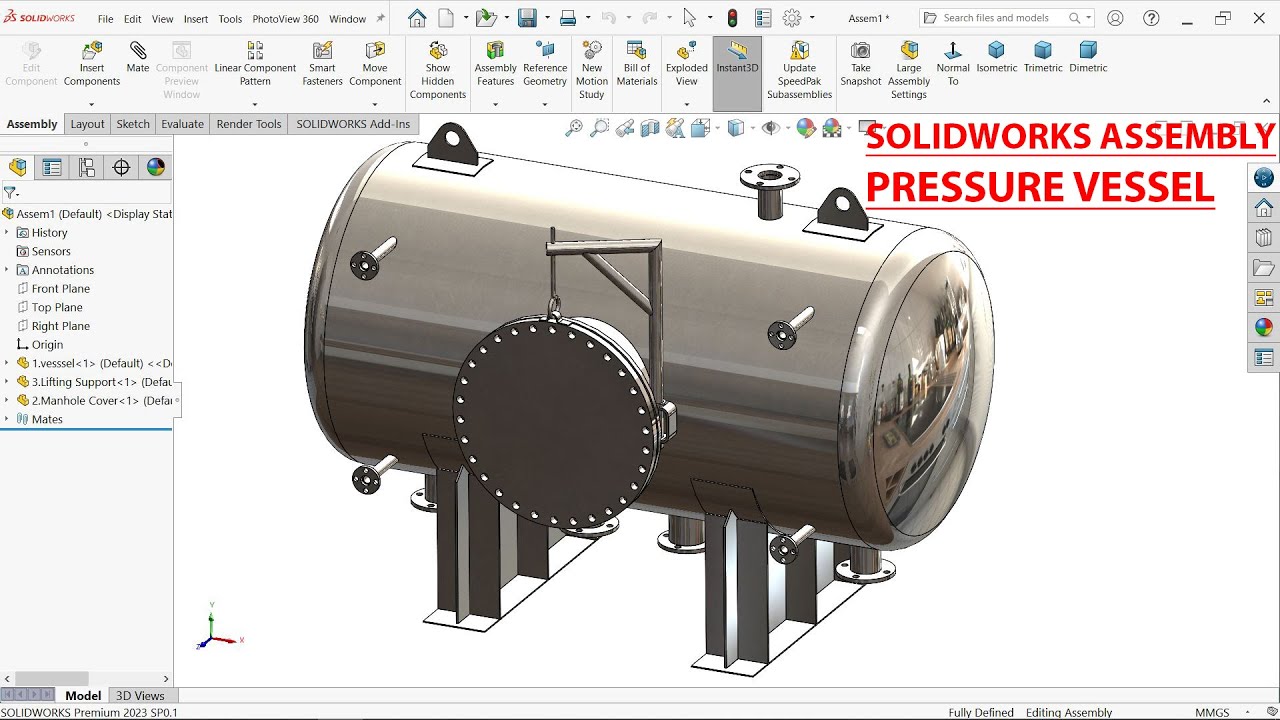 Design of Pressure Vessel in SolidWorks | SolidWorks Assembly