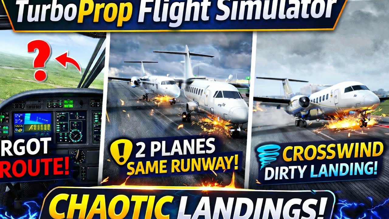 Chaotic landings!😱 |Turboprop flight simulator gameplay| UnkGamerz
