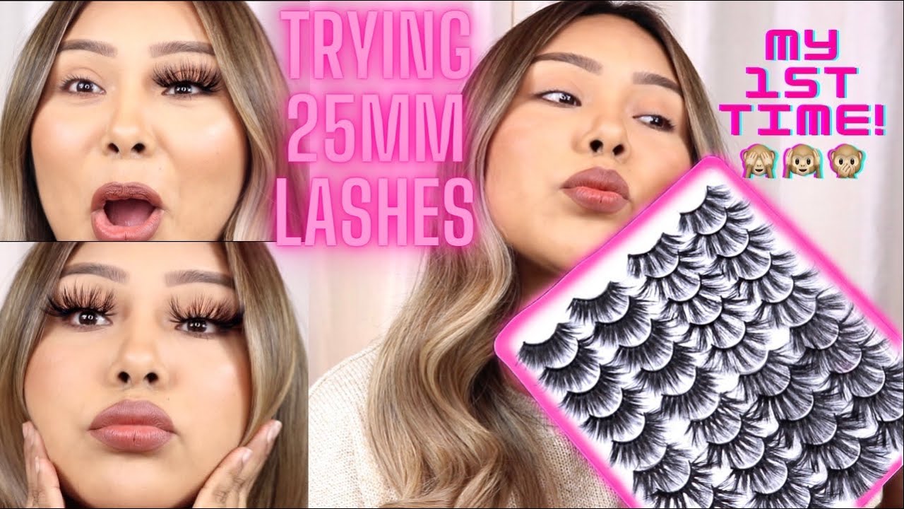 TRYING 25MM LASHES || MY REACTION 😅|| AMAZON