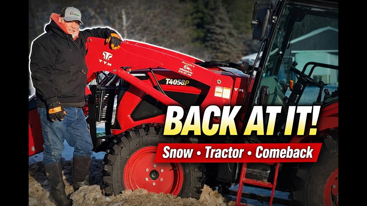 Snow Plowing a Compacted Driveway| TYM 4058 Back Blade vs Pusher