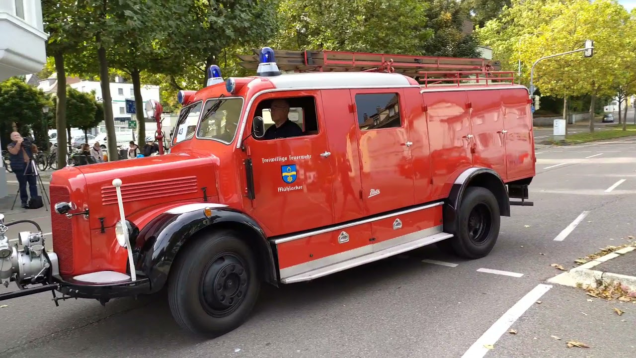 7. Landesfeuerwehr Oldtimertreffen in Aalen 3.10.21  Großer Feuerwehr Lkw Korso
