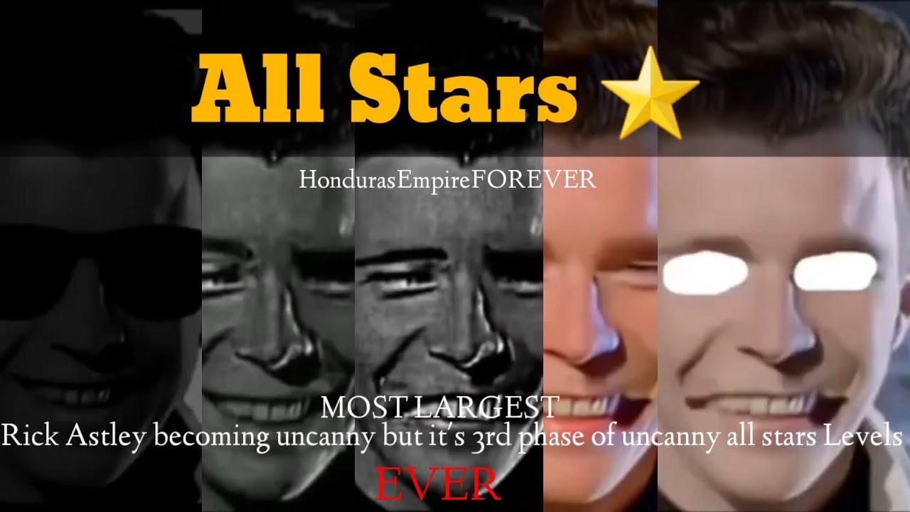 Rick Astley becoming uncanny but it's 3rd phase of uncanny all stars
