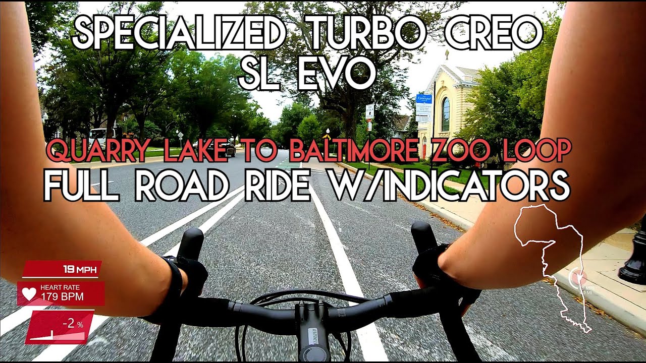 Specialized Turbo Creo SL EVO Road Ride W/ Indicators - Map, Speedometer, Grade, HR - Quarry to Zoo