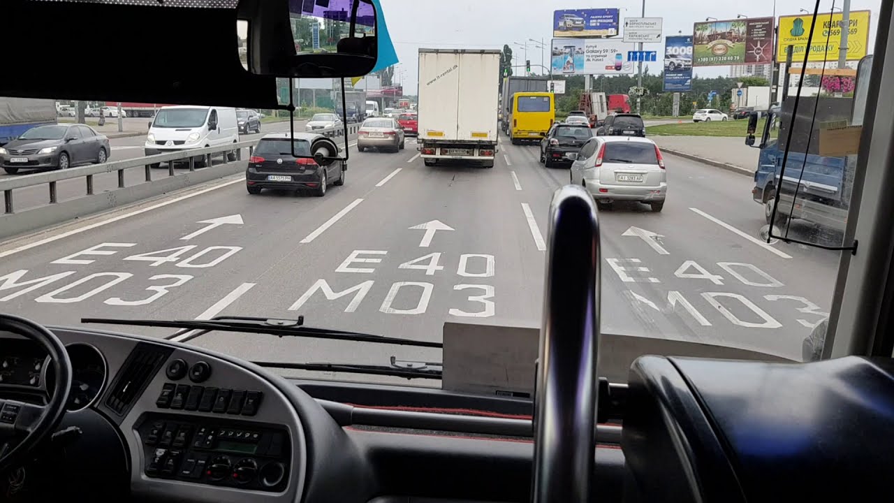 Kiev - driving to the Kiev Boryspol Airport with the bus