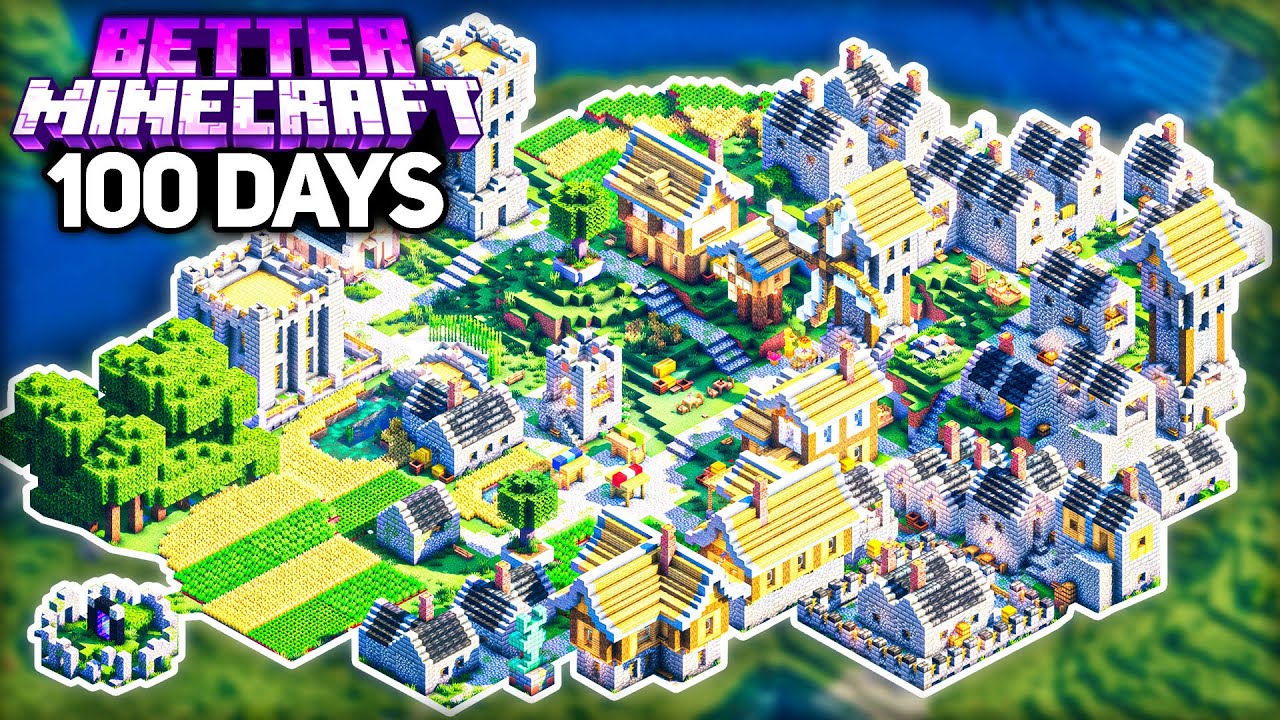 I Survived 100 Days BUILDING A CITY in Better Minecraft Hardcore