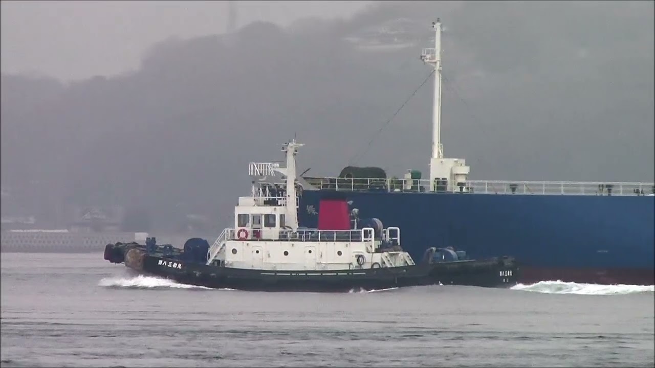 2026年2月16日 ドックへ向かう　JFE物流　鋼材パレット運搬　RORO船「緑隆丸」　因島大橋を通過