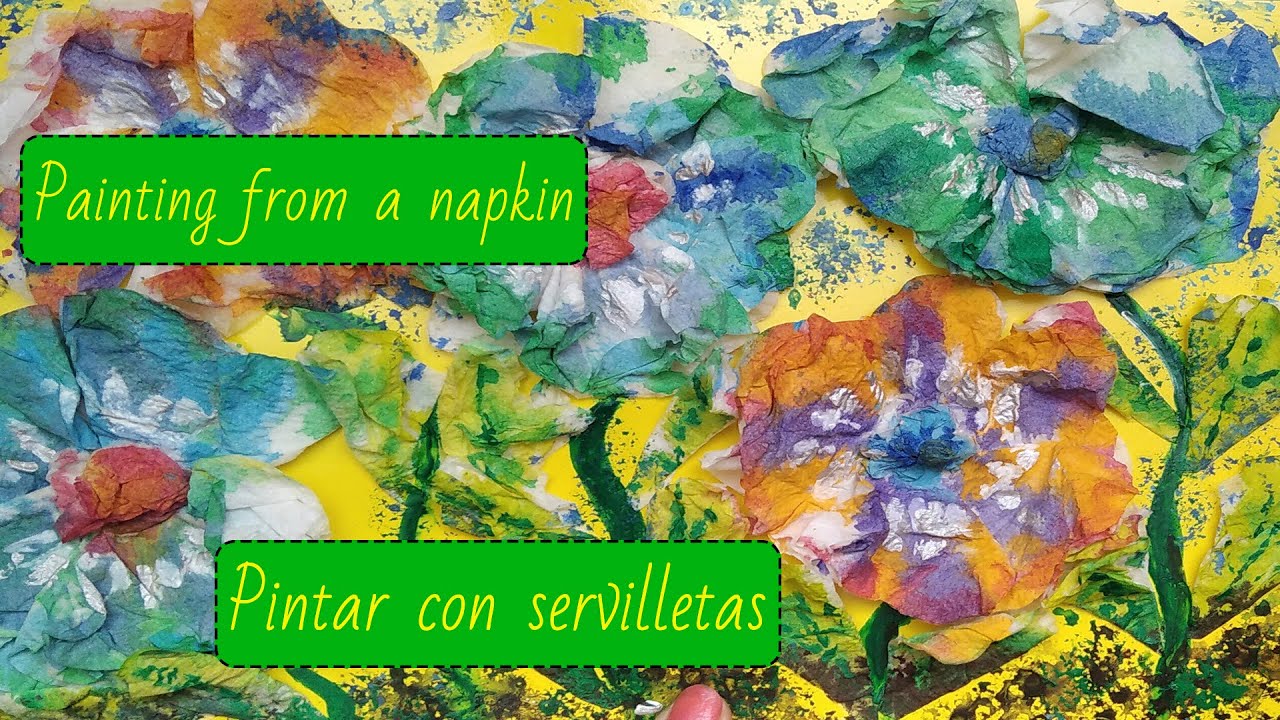 Картина серветками/Painting from a napkin/Pintar con servilletas