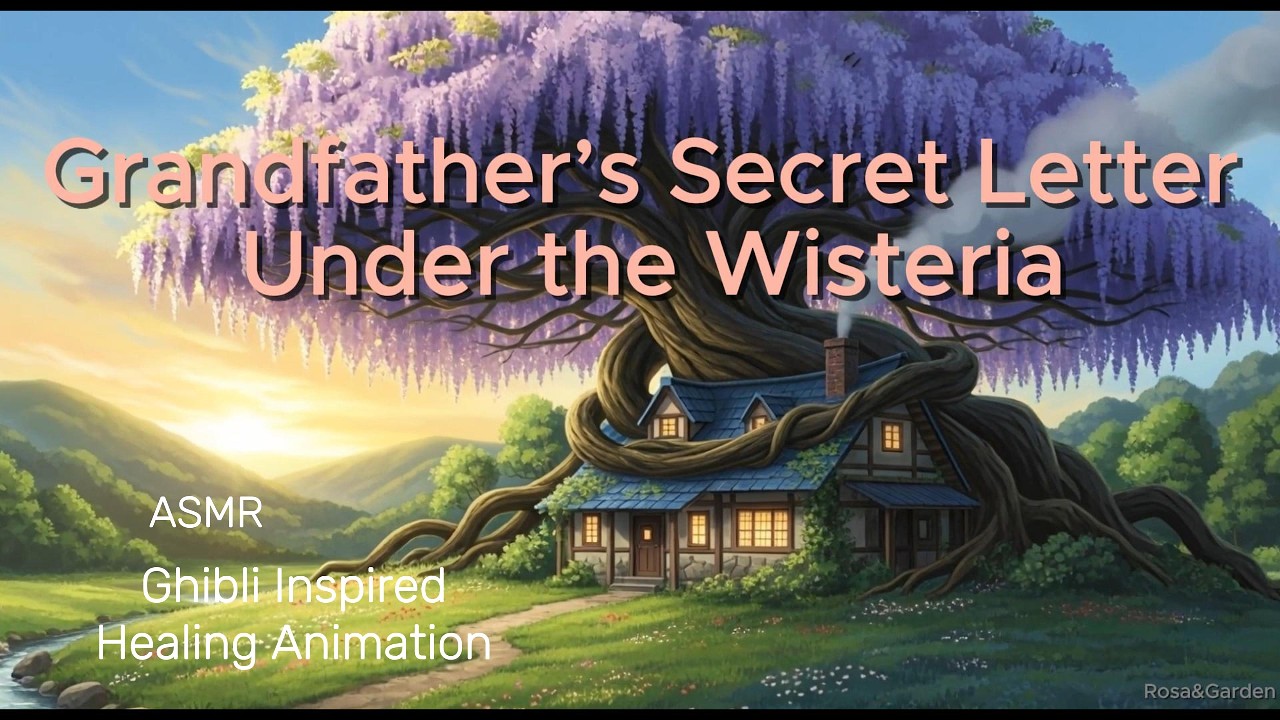 [ASMR] Grandfather’s Secret Letter Under the Wisteria  | Ghibli-Inspired Healing Animation