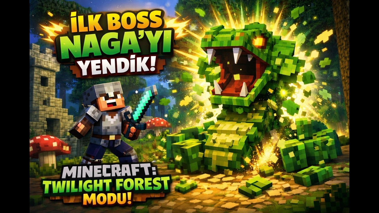 100+ Modlu Minecraft Serisi 40. Bölüm İLK BOSSU KESTİK (NAGA) (OYUNLAR BANLANMADAN SON VİDEOLAR )