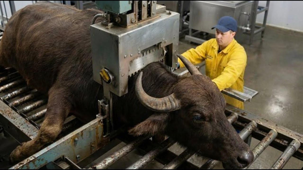 From wild buffalo hide to luxury brands | Complete production process at the factory #factoryprocess