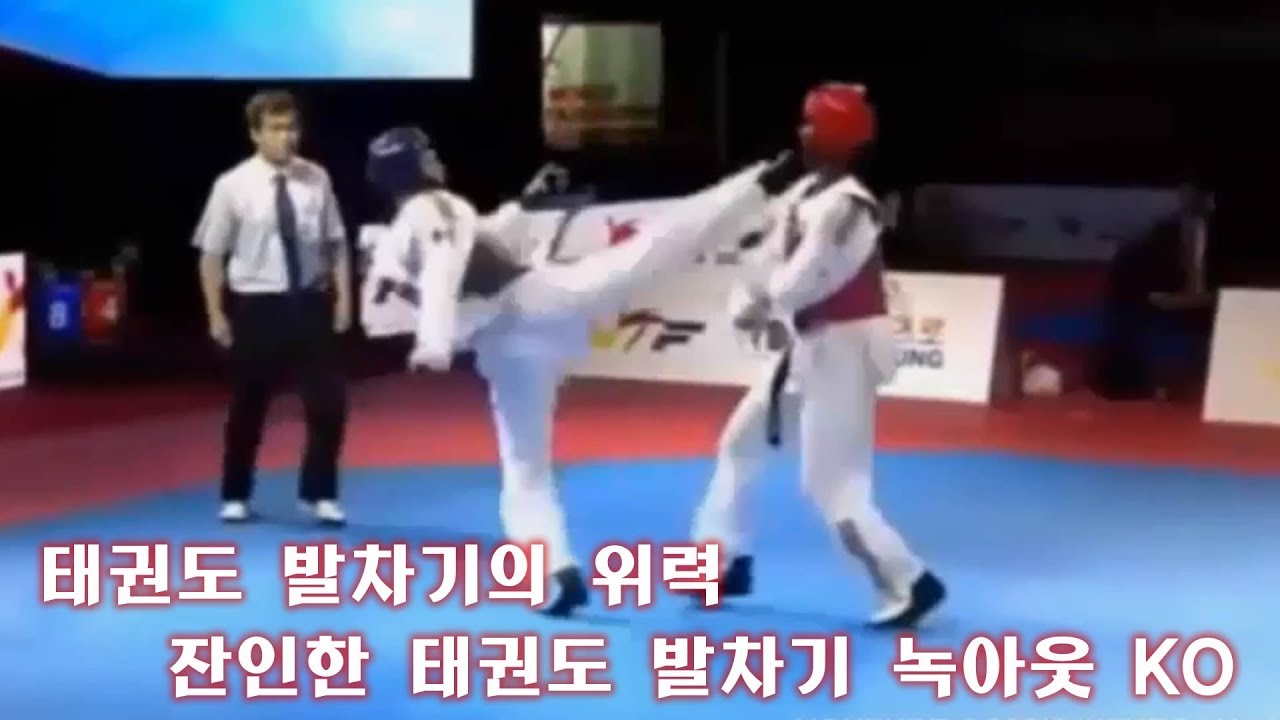태권도 발차기의 위력 잔인한 태권도 발차기 녹아웃 KO 영상모음