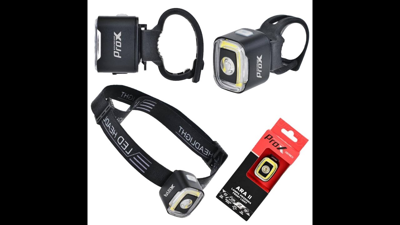 LAMPKA ROWEROWA Z FUNKCJĄ CZOŁ&Oacute;WKI PROX ARA II COB LED + XPE LED 200lm