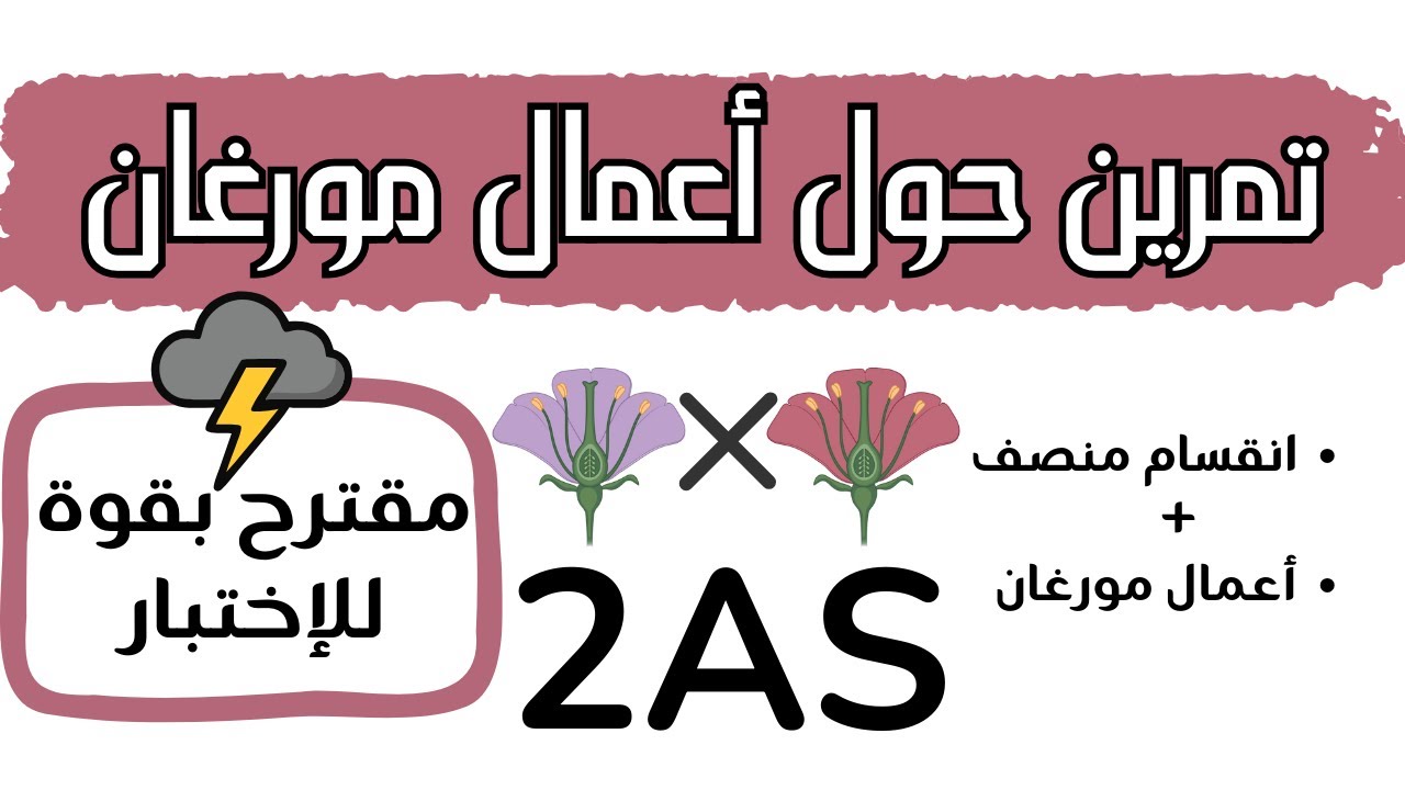 تمرين اعمال مورغان + الانقسام المنصف مقترح بقوة لإختبار الفصل الثاني|أقوى مراجعة🔥