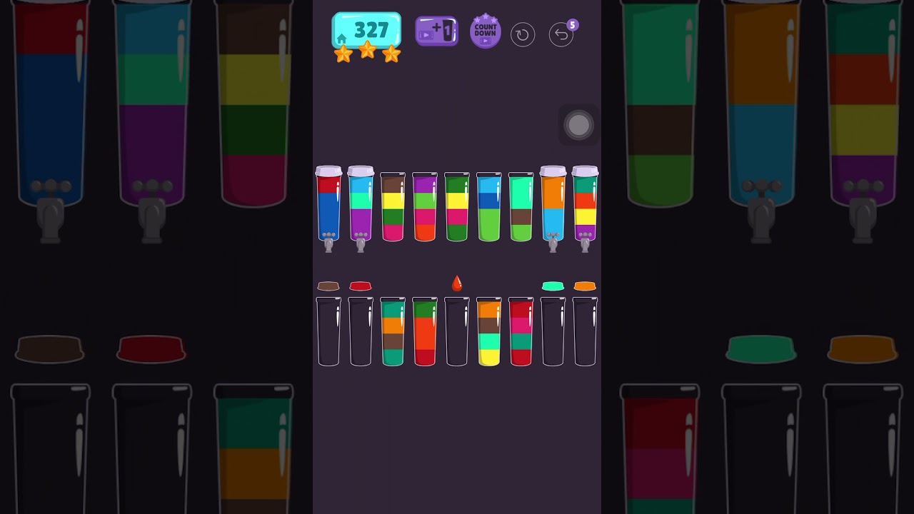 Cups - water sort puzzle | level 327 | ⭐️⭐️⭐️