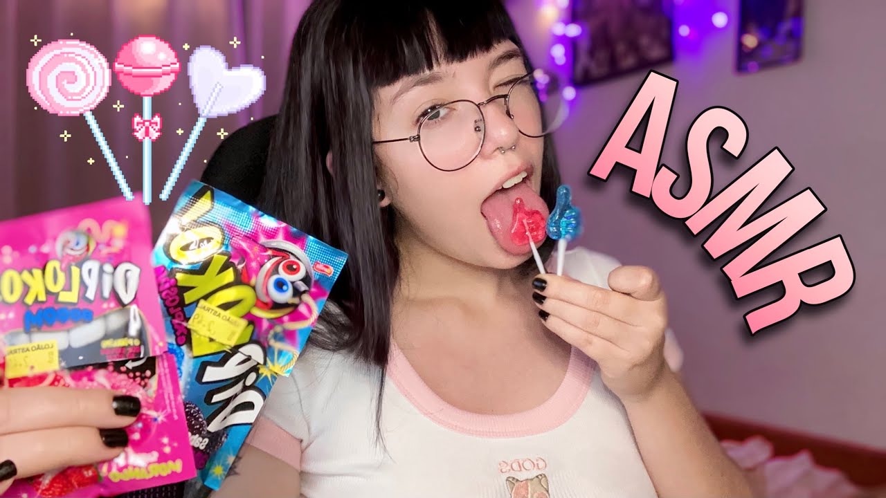 ASMR SONS DE BOCA ULTRA SATISFATÓRIOS COM PIRULITO QUE ESTOURA NA BOCA 🍭👅