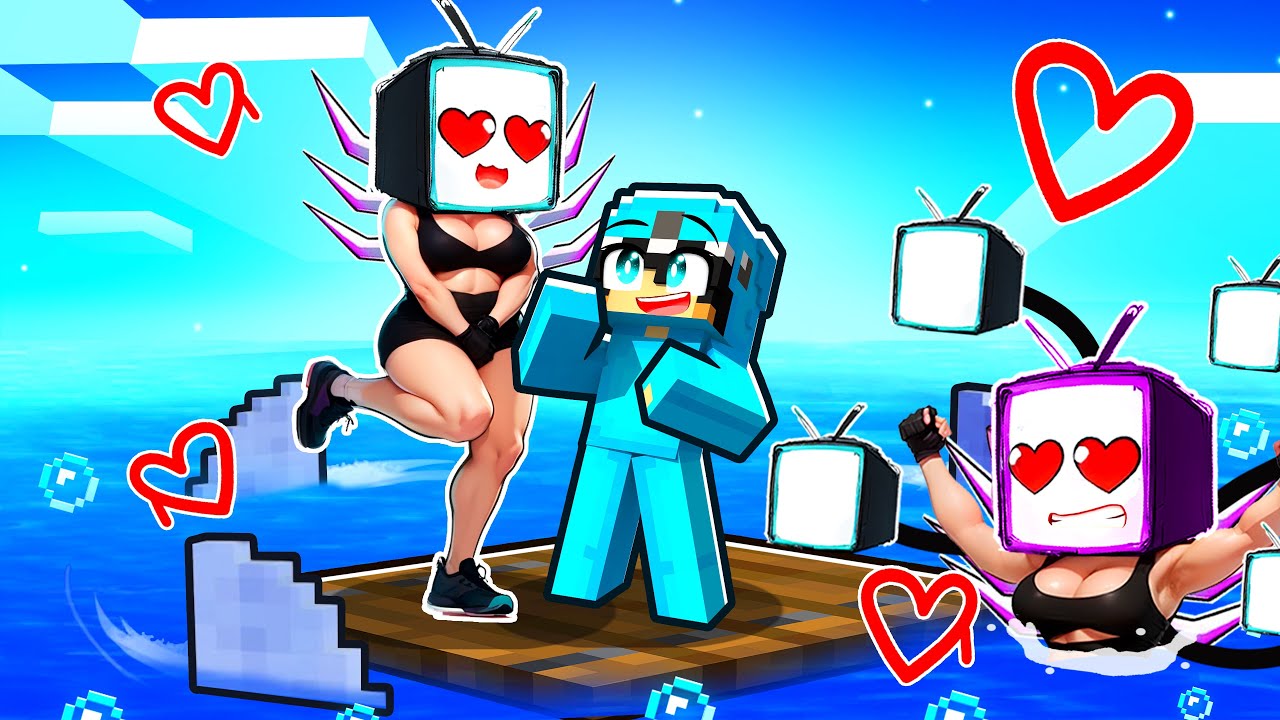 LOCKED on ONE RAFT With SKIBIDI SISTERS!