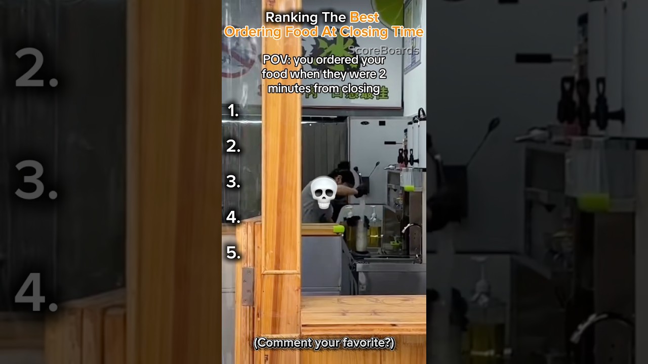 Ranking The Best Ordering Food At Closing Time #viral #fyp #food