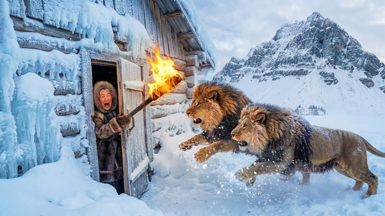 80-Year-Old Widow in Yakutia Escapes a Pack of Lions | Yakutia Survival