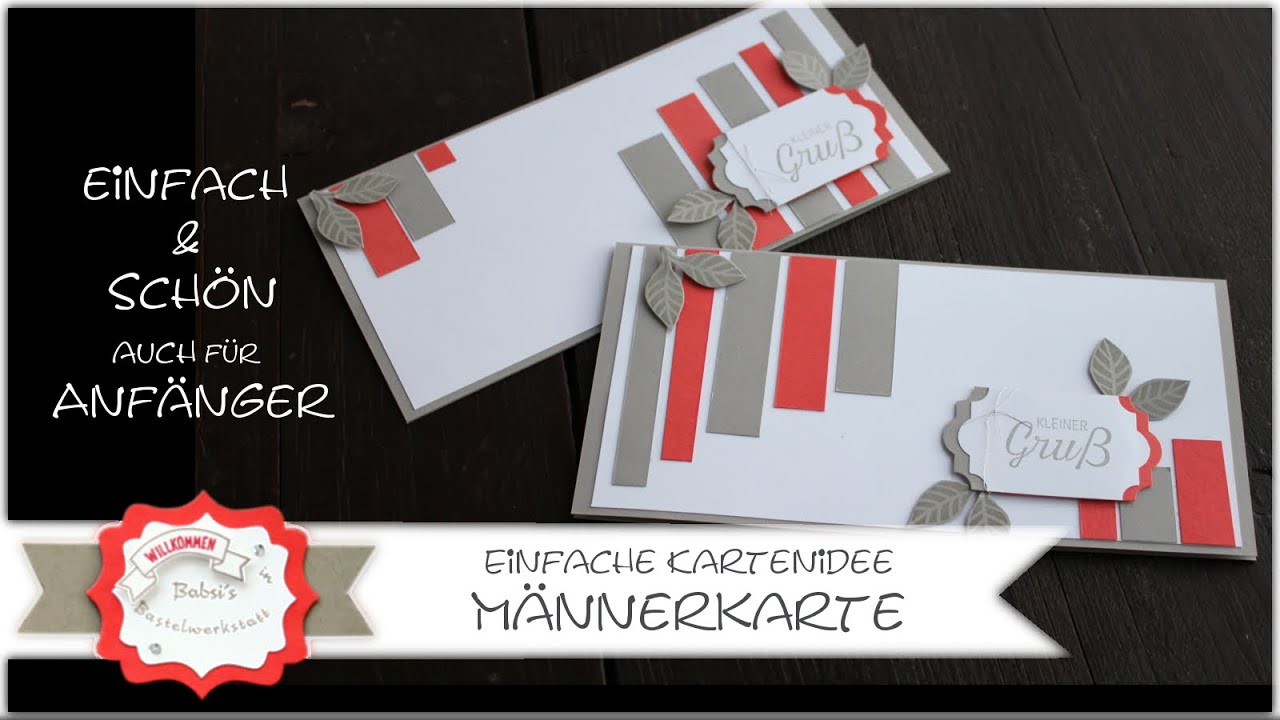 M&auml;nnerkarte basteln Gru&szlig;karte - einfach - Papierreste verbasteln - Stampin&acute;Up! - Anf&auml;nger Stanztipps