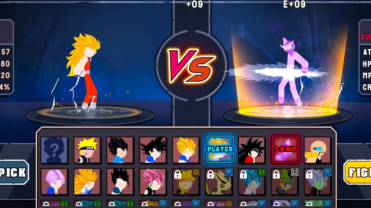 Melhores lutas torneio do Poder- stickman warriors. 