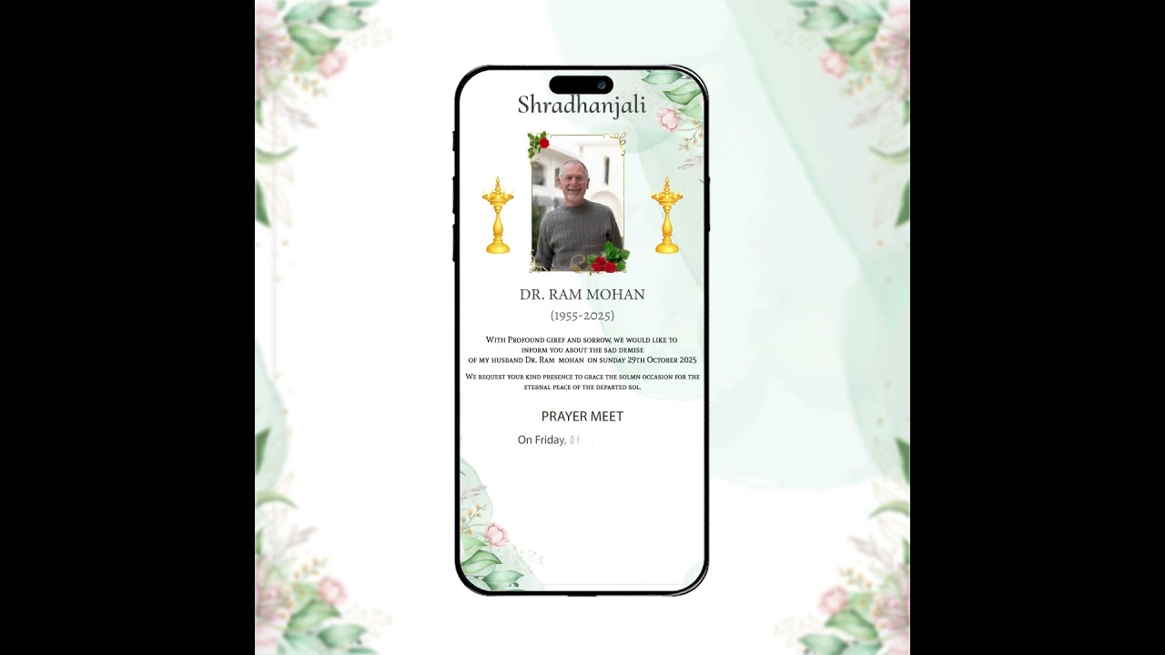 New Funeral Ceremony Invitation Video | #funeralvideoinvitation | Invito AI-1213