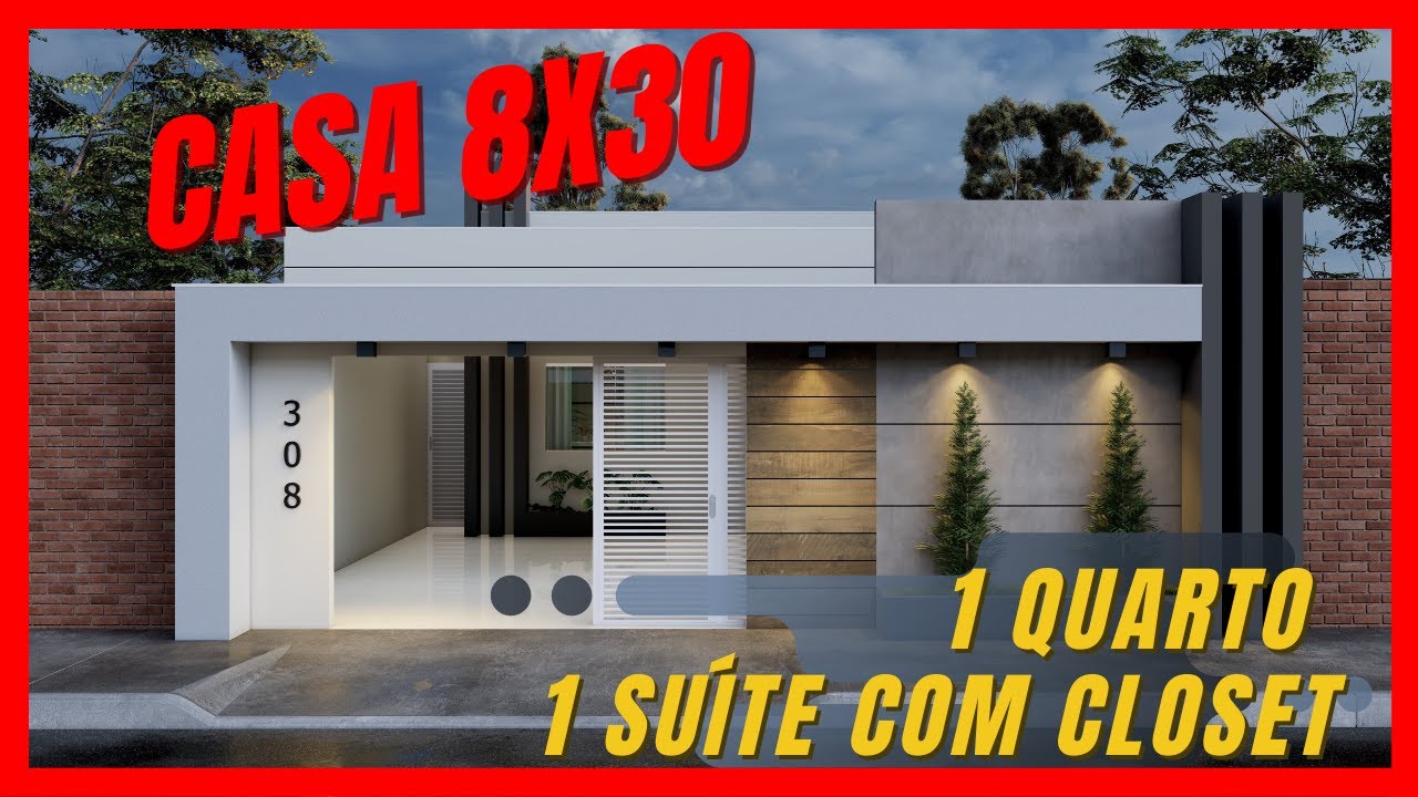 CASA 3D | LOTE 8X30 | 1 SUÍTE COM CLOSET | 1 QUARTO | COZINHA INTEGRADA