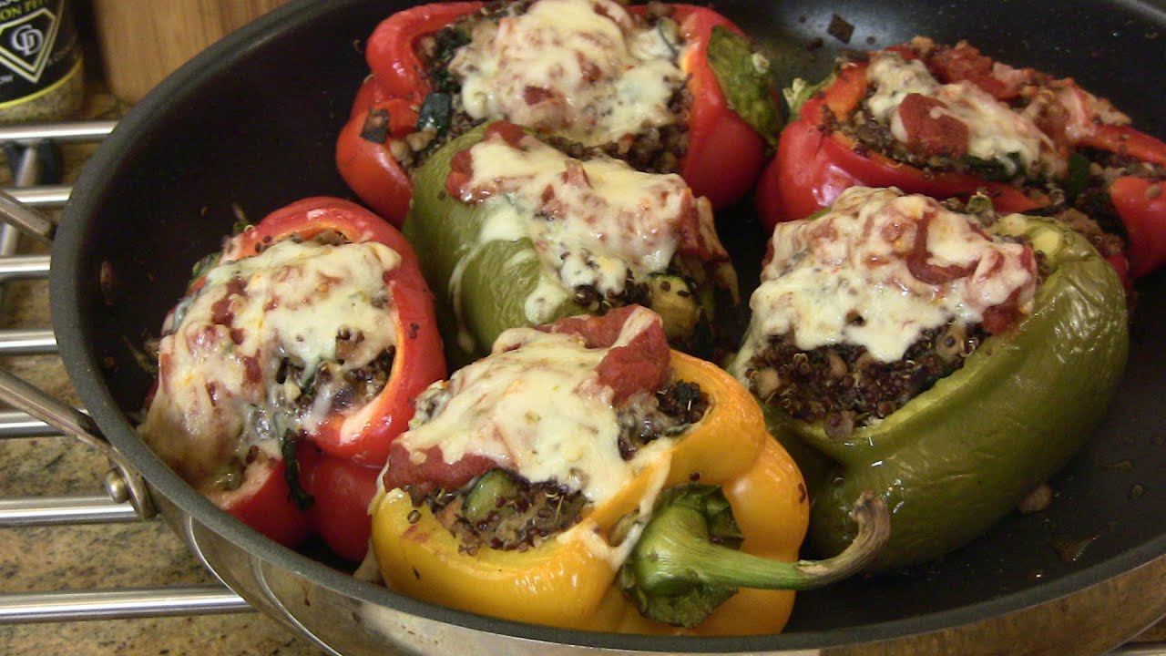 Turkey, Veggie & Quinoa Stuffed Peppers | The Lighter Side