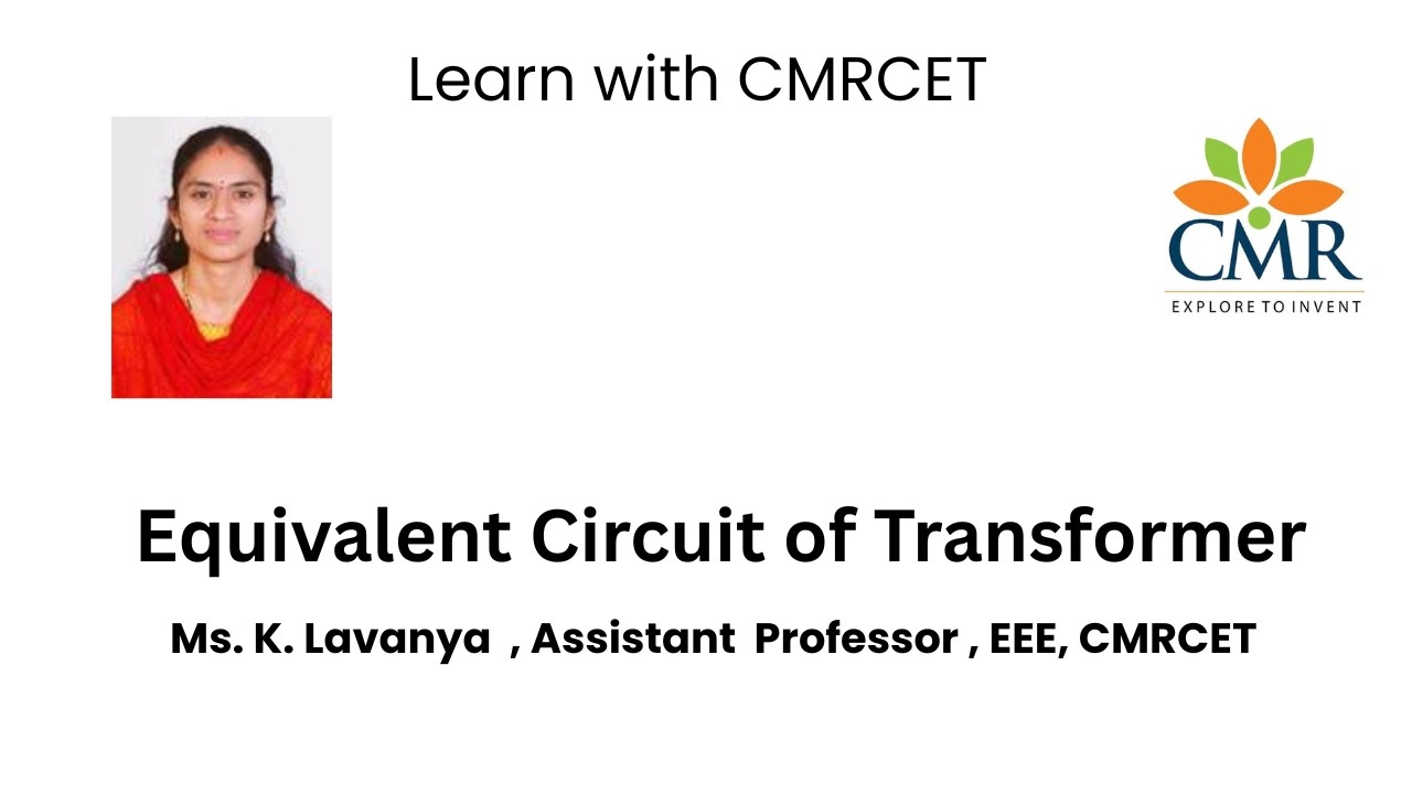 Equivalent Circuit of Transformer, Ms. K. Lavanya  , Assistant  Professor , EEE, CMRCET