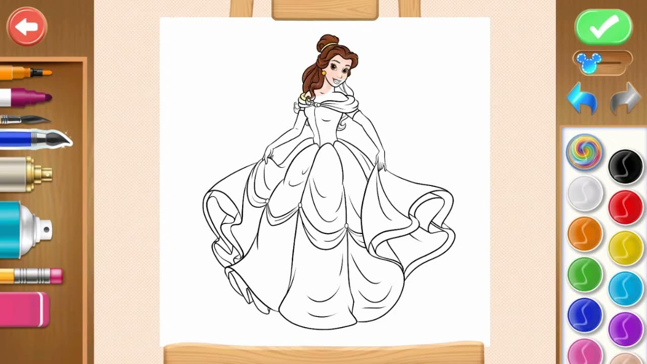 Disney Coloring World - Belle - Beauty And The Beast