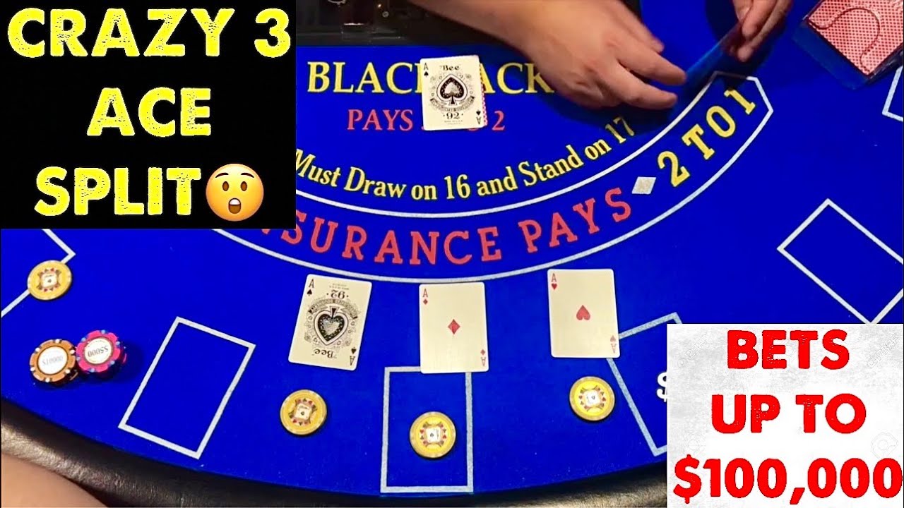 $100,000 HIGH ROLLER BLACKJACK ~ $1,000 Minimum Bet ~ INSANE SHOE !